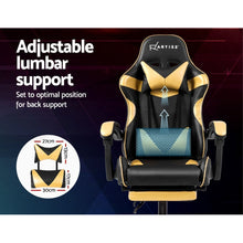 Load image into Gallery viewer, Artiss Office Chair Gaming Chair Computer Chairs Recliner PU Leather Seat Armrest Footrest Black Golden
