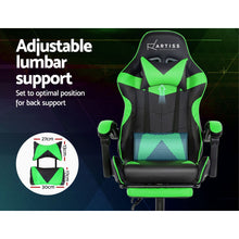 Load image into Gallery viewer, Artiss Office Chair Gaming Chair Computer Chairs Recliner PU Leather Seat Armrest Footrest Black Green
