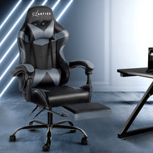 Load image into Gallery viewer, Artiss Office Chair Gaming Chair Computer Chairs Recliner PU Leather Seat Armrest Footrest Black Grey
