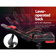 Load image into Gallery viewer, Artiss Gaming Office Chairs Computer Seating Racing Recliner Footrest Black Red

