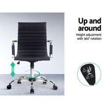Load image into Gallery viewer, Office Chair - Eames Replica - Executive Mid Back Seating - PU Leather - Black
