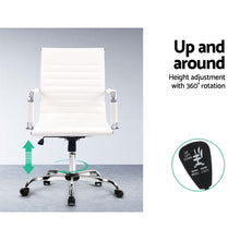 Load image into Gallery viewer, Eames Replica Office Chair Executive Mid Back Seating PU Leather White
