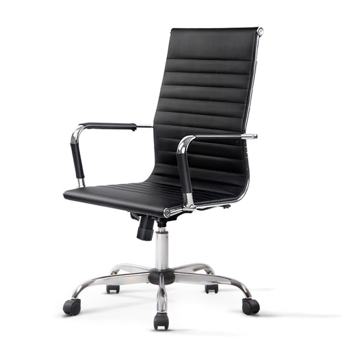 Eames Replica Office Chair Executive High Back Seating PU Leather Black