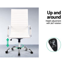 Load image into Gallery viewer, Artiss Eames Replica Office Chairs PU Leather Executive Work Computer Seat White
