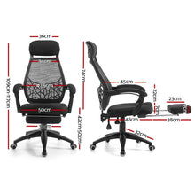 Load image into Gallery viewer, Office Chair - Gaming Chair - Retractable Footrest - Recliner - Rotatable - Black
