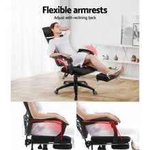 Load image into Gallery viewer, Office Chair - Gaming Chair - Retractable Footrest - Recliner - Rotatable - Black

