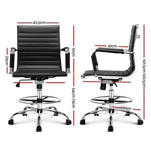 Office Chair - Mesh Drafting Stool - Gas Lift/Swivel - Armrest - Black