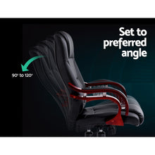 Load image into Gallery viewer, Artiss Executive Wooden Office Chair Wood Computer Chairs Leather Seat Sherman
