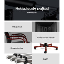 Load image into Gallery viewer, Artiss Executive Wooden Office Chair Wood Computer Chairs Leather Seat Sheridan
