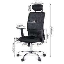Load image into Gallery viewer, Mesh High Back Office Desk Chair - Black
