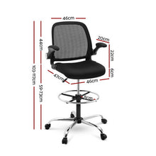 Load image into Gallery viewer, Veer Drafting Stool Office Chair Mesh Adjust Black

