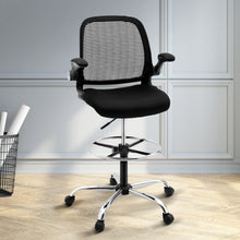 Load image into Gallery viewer, Veer Drafting Stool Office Chair Mesh Adjust Black
