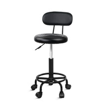 Load image into Gallery viewer, Chair Stool - Salon - Barber - Swivel - Backrest - Adjustable - Height - Black
