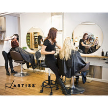 Load image into Gallery viewer, Chair Stool - Salon - Barber - Swivel - Backrest - Adjustable - Height - Black
