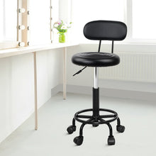 Load image into Gallery viewer, Chair Stool - Salon - Barber - Swivel - Backrest - Adjustable - Height - Black
