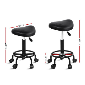 Chair Stool - Salon - Barber - Swivel - Saddle - Gas Lift - Black