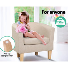 Load image into Gallery viewer, Waiting Chair - Lounge Armchair - Tub - Wooden frame - Fabric - Beige
