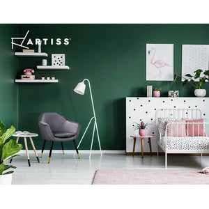 Waiting Room Chair - Retro Sofa - Wooden - Velvet - Grey