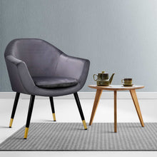 Load image into Gallery viewer, Waiting Room Chair - Retro Sofa - Wooden - Velvet - Grey
