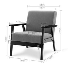 Load image into Gallery viewer, Waiting Room Chair - Wood - Fabric - Black &amp; Grey
