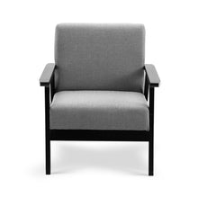 Load image into Gallery viewer, Waiting Room Chair - Wood - Fabric - Black &amp; Grey
