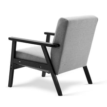 Load image into Gallery viewer, Waiting Room Chair - Wood - Fabric - Black &amp; Grey
