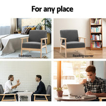 Load image into Gallery viewer, Waiting Room Chair - Light Wood - Fabric - Grey
