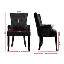 Load image into Gallery viewer, French Provincial Chair - Velvet/Fabric &amp; Timber - Black
