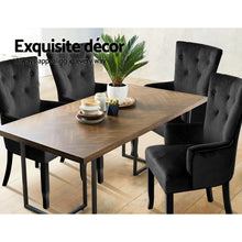 Load image into Gallery viewer, French Provincial Chair - Velvet/Fabric &amp; Timber - Black
