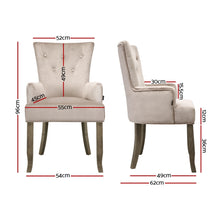 Load image into Gallery viewer, Artiss Dining Chairs French Provincial Chair Velvet Fabric Timber Retro Camel
