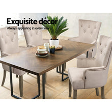 Load image into Gallery viewer, Artiss Dining Chairs French Provincial Chair Velvet Fabric Timber Retro Camel
