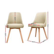Load image into Gallery viewer, 2x Replica Dining Chairs -Wood/Beech &amp; Fabric - Beige
