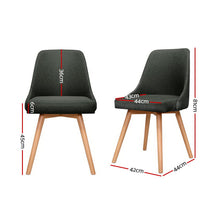 Load image into Gallery viewer, Artiss 2x Replica Dining Chairs Beech Wooden Chair Cafe Kitchen Fabric Charcoal
