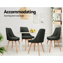 Load image into Gallery viewer, Artiss 2x Replica Dining Chairs Beech Wooden Chair Cafe Kitchen Fabric Charcoal
