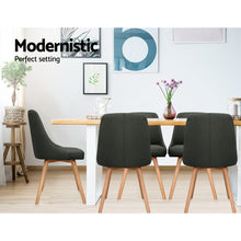 Load image into Gallery viewer, Artiss 2x Replica Dining Chairs Beech Wooden Chair Cafe Kitchen Fabric Charcoal
