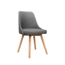 Load image into Gallery viewer, Artiss 2x Replica Dining Chairs Beech Wooden Timber Chair Kitchen Fabric Grey
