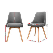 Load image into Gallery viewer, Artiss 2x Replica Dining Chairs Beech Wooden Timber Chair Kitchen Fabric Grey
