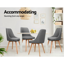 Load image into Gallery viewer, Artiss 2x Replica Dining Chairs Beech Wooden Timber Chair Kitchen Fabric Grey
