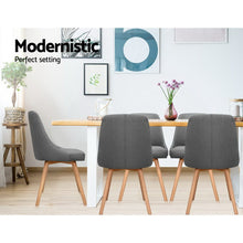 Load image into Gallery viewer, Artiss 2x Replica Dining Chairs Beech Wooden Timber Chair Kitchen Fabric Grey
