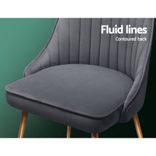 Load image into Gallery viewer, 2x Retro Chairs - Velvet/Iron Legs - Grey
