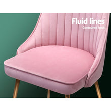 Load image into Gallery viewer, Artiss Dining Chairs Retro Chair Cafe Kitchen Modern Iron Legs Velvet Pink x2
