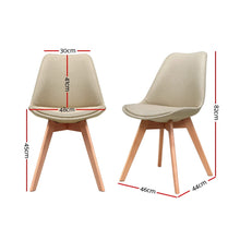 Load image into Gallery viewer, Artiss DSW Dining Chairs Retro Replica Eames Eiffel Kitchen Chair Cafe Beige Fabric x2

