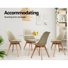 Load image into Gallery viewer, Artiss DSW Dining Chairs Retro Replica Eames Eiffel Kitchen Chair Cafe Beige Fabric x2
