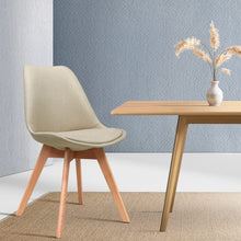 Load image into Gallery viewer, Artiss DSW Dining Chairs Retro Replica Eames Eiffel Kitchen Chair Cafe Beige Fabric x2
