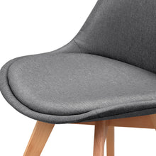 Load image into Gallery viewer, 2x Waiting Room or Dining Chairs - Retro - Beech Wood - Polyester Fabric - Grey
