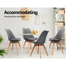 Load image into Gallery viewer, 2x Waiting Room or Dining Chairs - Retro - Beech Wood - Polyester Fabric - Grey
