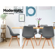 Load image into Gallery viewer, 2x Waiting Room or Dining Chairs - Retro - Beech Wood - Polyester Fabric - Grey
