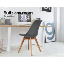 Load image into Gallery viewer, 2x Waiting Room or Dining Chairs - Retro - Beech Wood - Polyester Fabric - Grey
