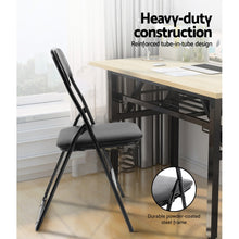 Load image into Gallery viewer, 6x Portable Folding Chair - Vinyl - Padded Seat - Steel Frame - Black
