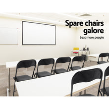 Load image into Gallery viewer, 6x Portable Folding Chair - Vinyl - Padded Seat - Steel Frame - Black
